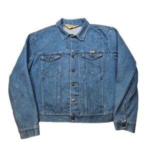 Vintage Rustler Denim Jacket Mens XL Blue Classic Trucker Style Made USA‎